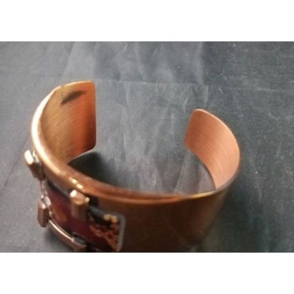 Mid Century Modern Abstract Copper Cuff - Picture 4 of 4